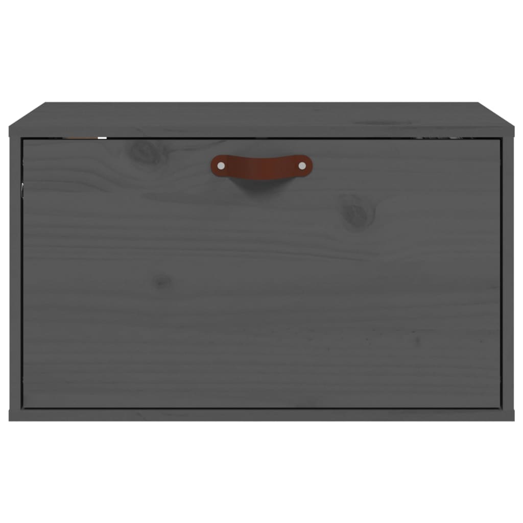 Wall Cabinet Grey 60x30x35 cm Solid Wood Pine