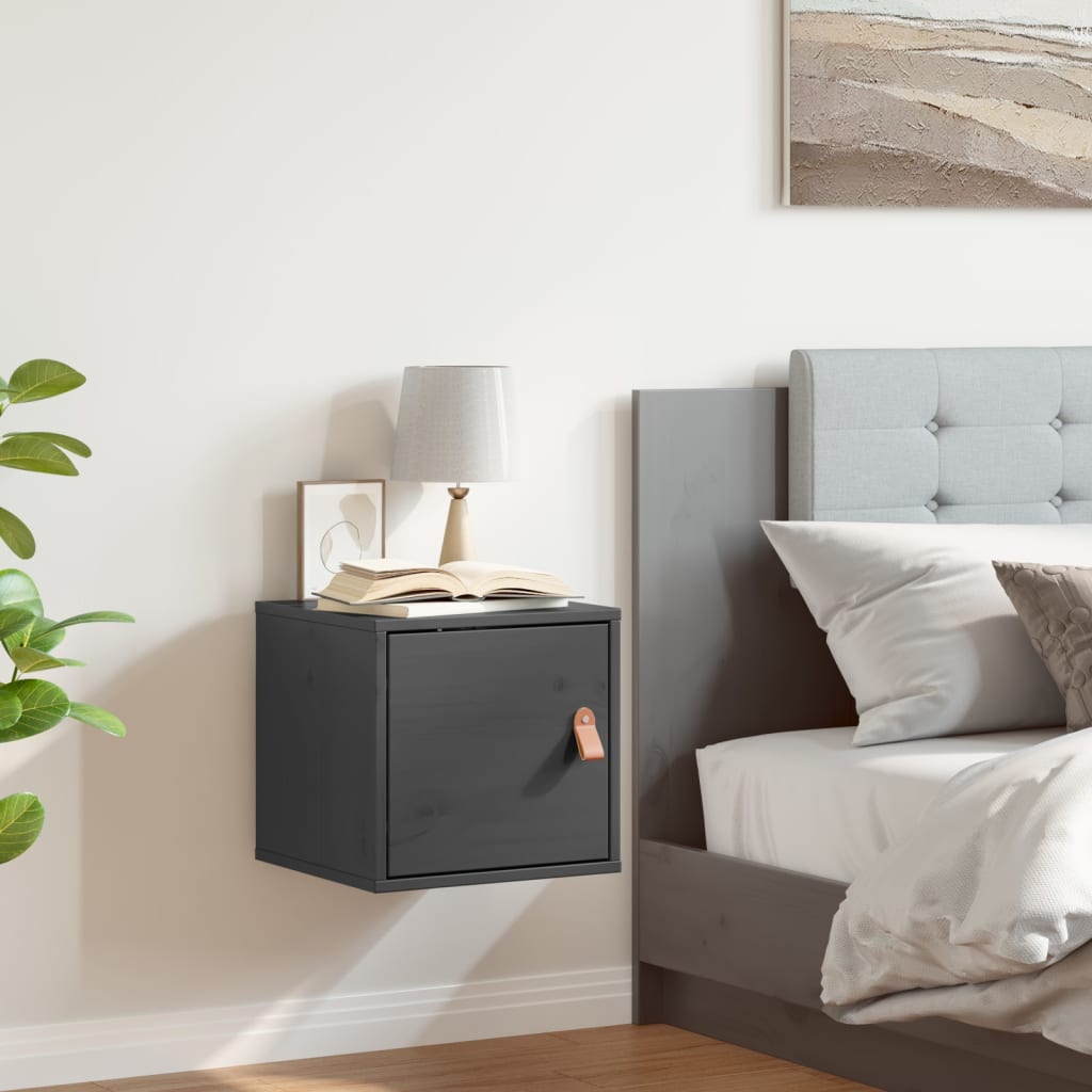 Wall Cabinet Grey 31.5x30x30 cm Solid Wood Pine