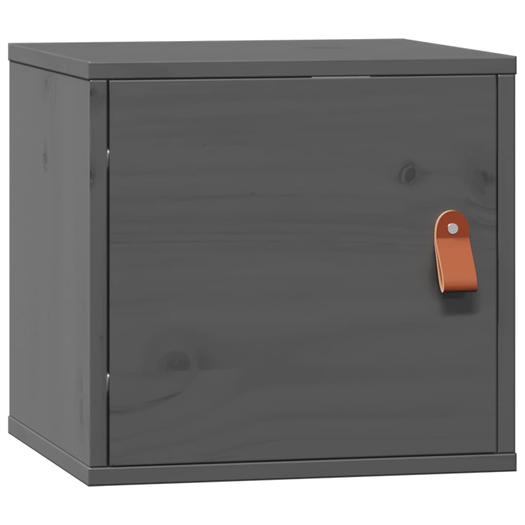 Wall Cabinets 2 pcs Grey 31.5x30x30 cm Solid Wood Pine
