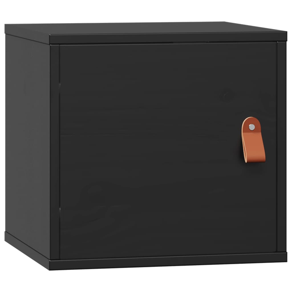 Wall Cabinets 2 pcs Black 31.5x30x30 cm Solid Wood Pine