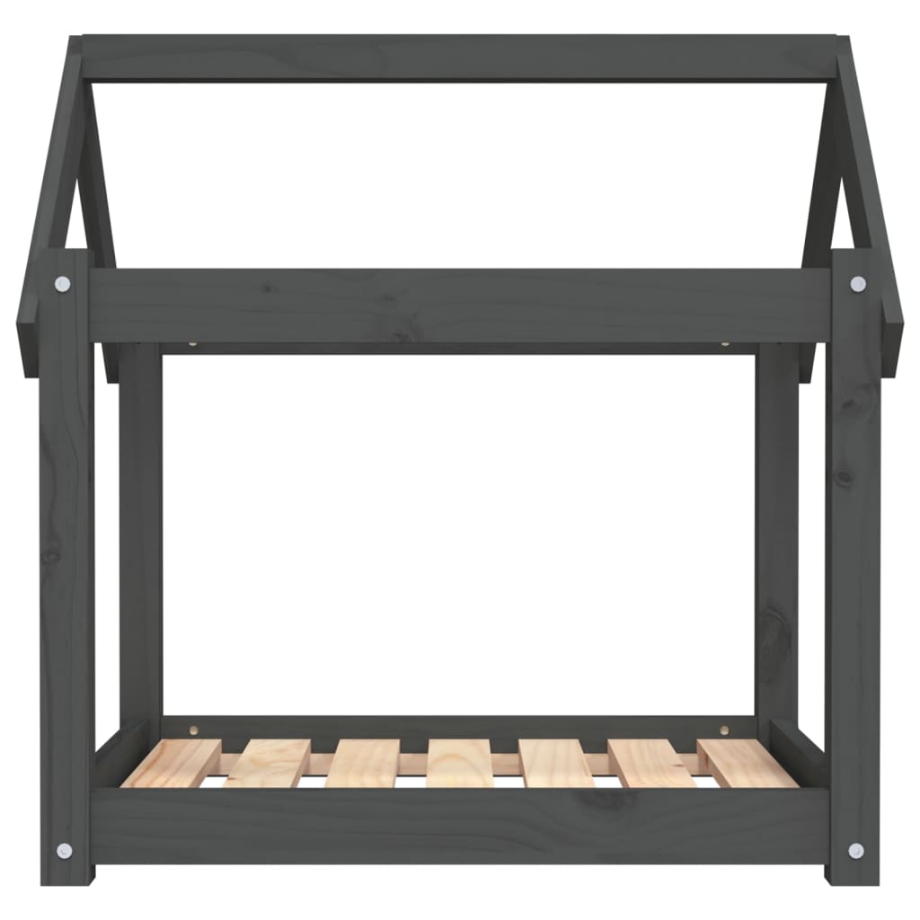 Dog Bed Grey 71x55x70 cm Solid Wood Pine