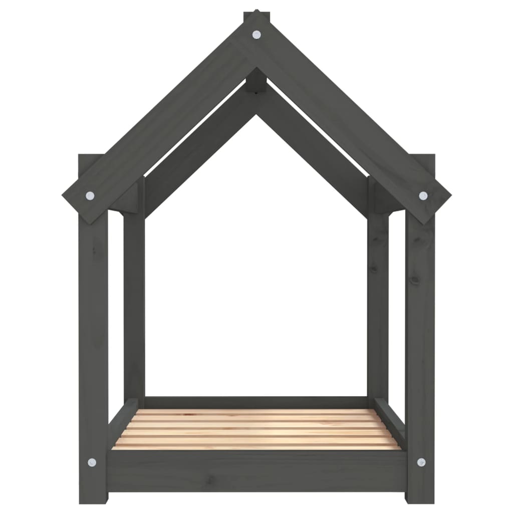 Dog Bed Grey 71x55x70 cm Solid Wood Pine