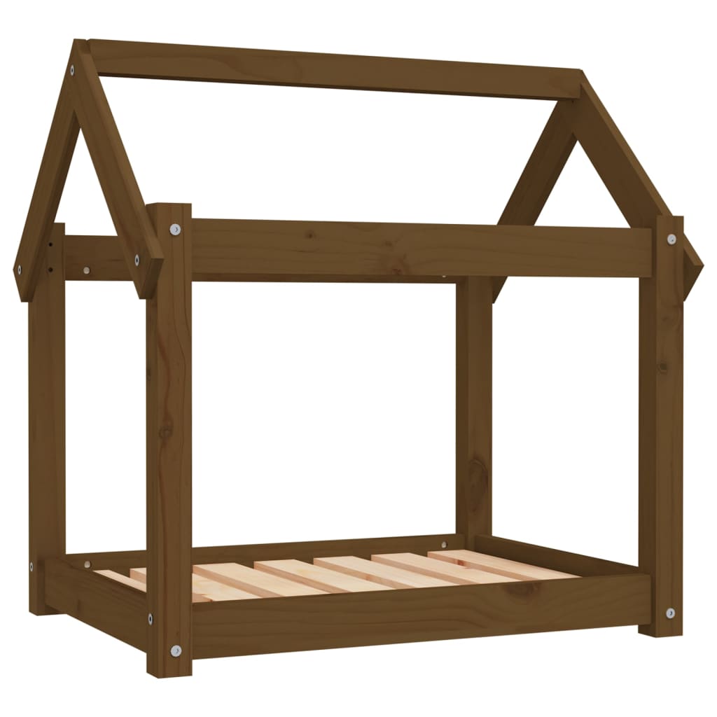 Dog Bed Honey Brown 71x55x70 cm Solid Wood Pine