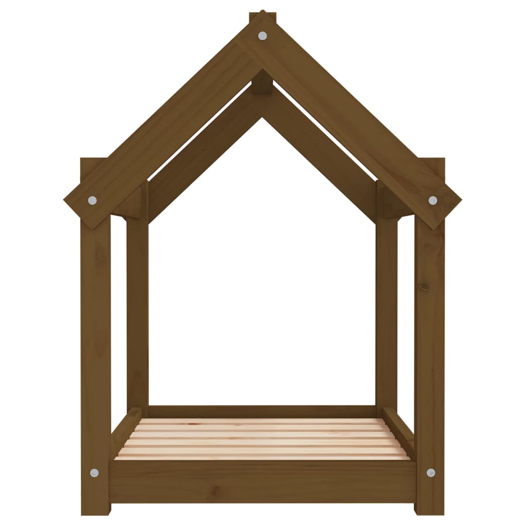 Dog Bed Honey Brown 71x55x70 cm Solid Wood Pine