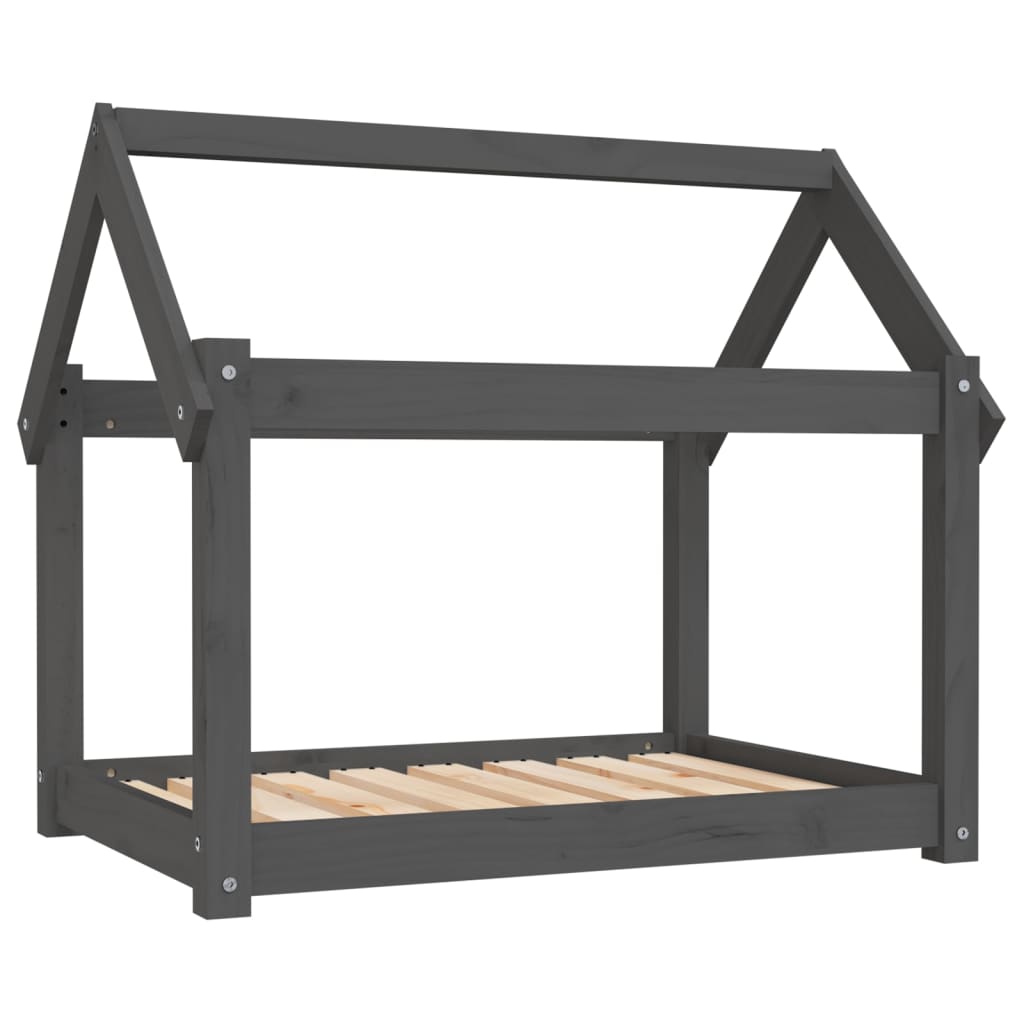 Dog Bed Grey 81x60x70 cm Solid Wood Pine