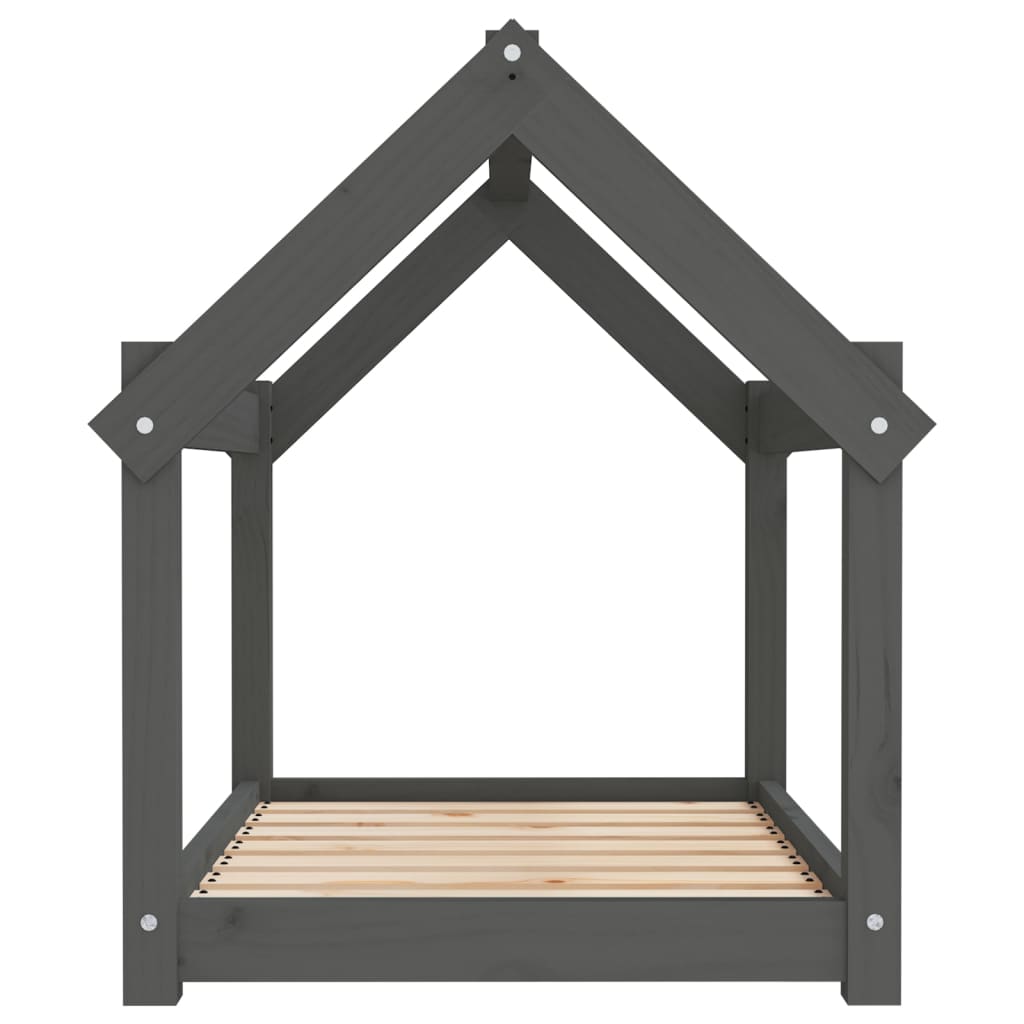 Dog Bed Grey 81x60x70 cm Solid Wood Pine