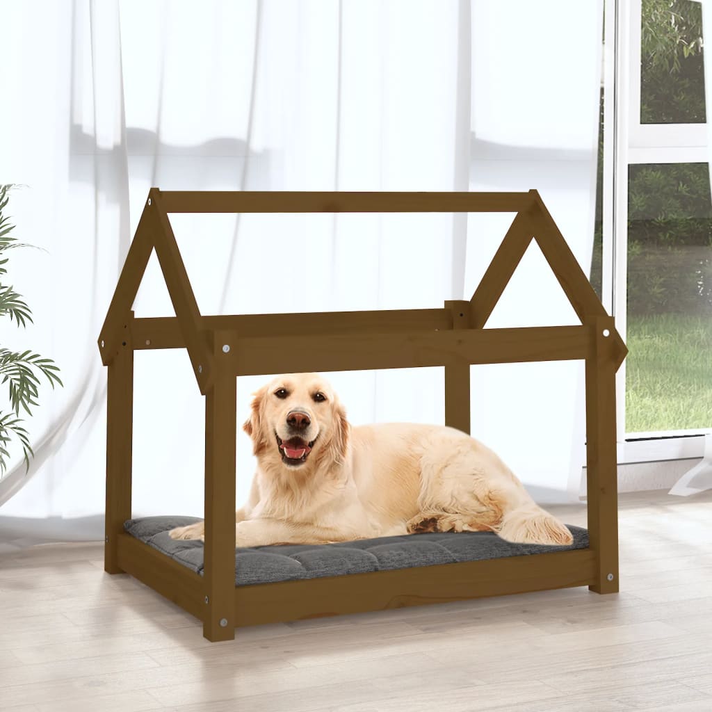 Dog Bed Honey Brown 81x60x70 cm Solid Wood Pine