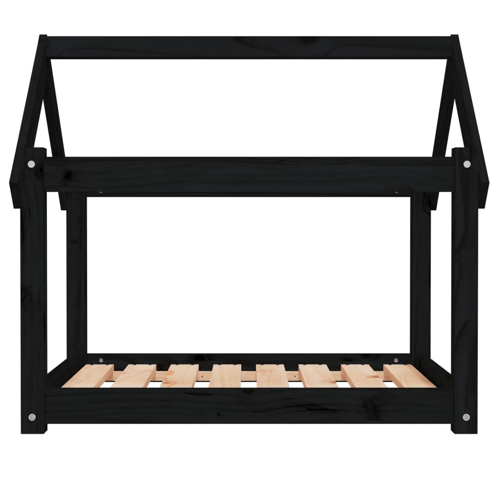 Dog Bed Black 81x60x70 cm Solid Wood Pine