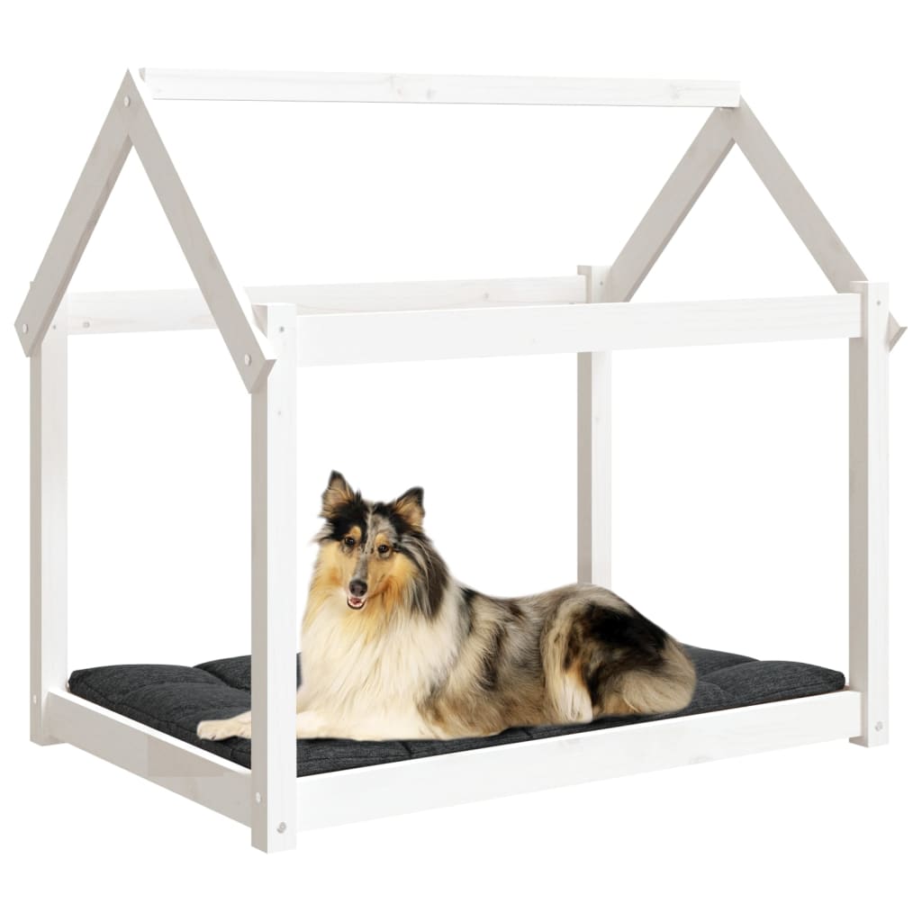 Dog Bed White 101x70x90 cm Solid Wood Pine