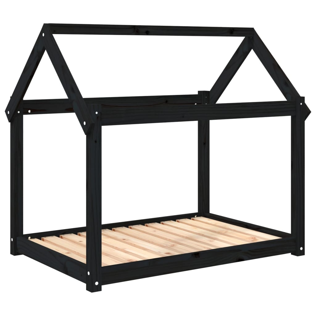 Dog Bed Black 101x70x90 cm Solid Wood Pine