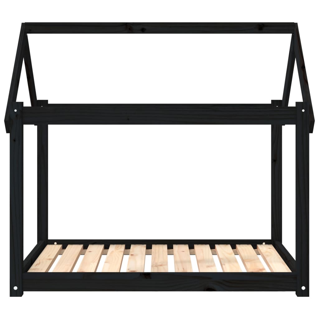 Dog Bed Black 101x70x90 cm Solid Wood Pine