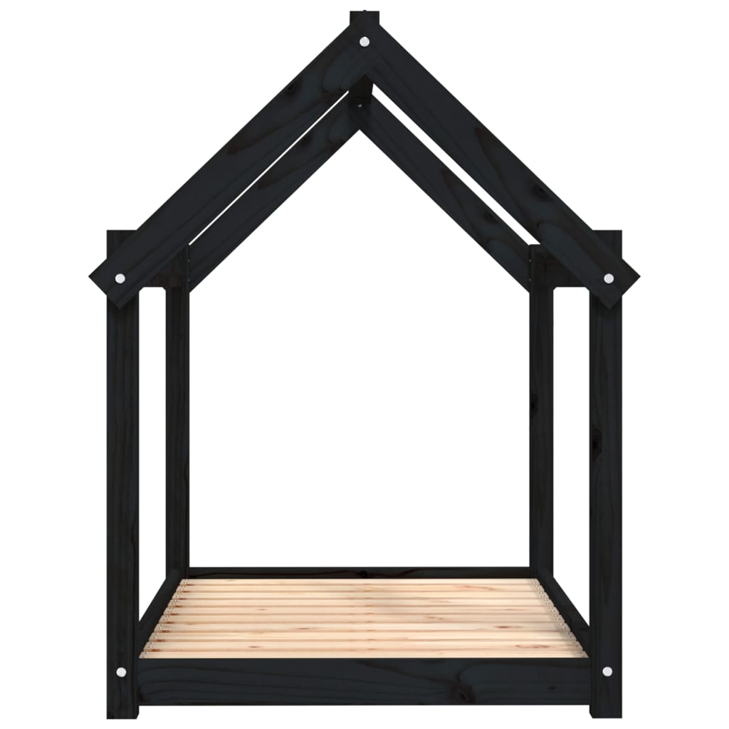 Dog Bed Black 101x70x90 cm Solid Wood Pine