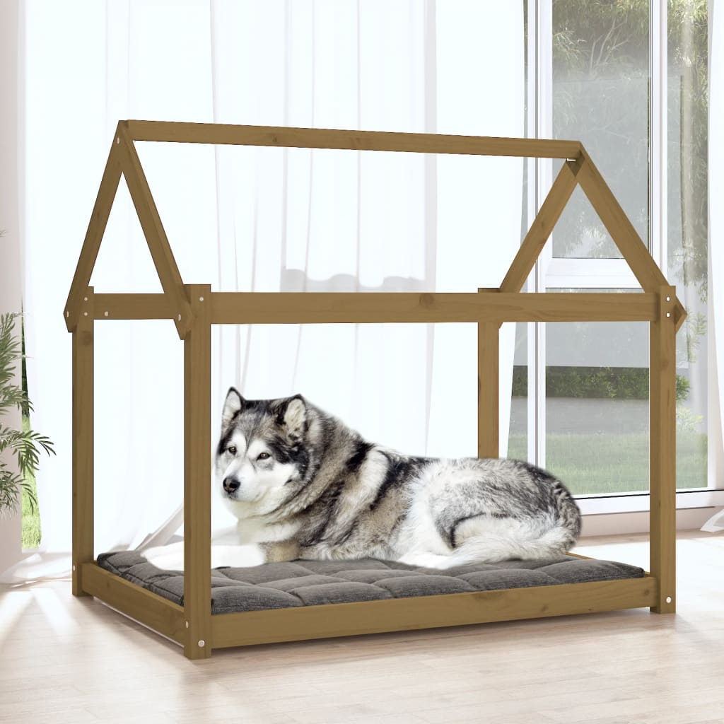 Dog Bed Honey Brown 111x80x100 cm Solid Wood Pine