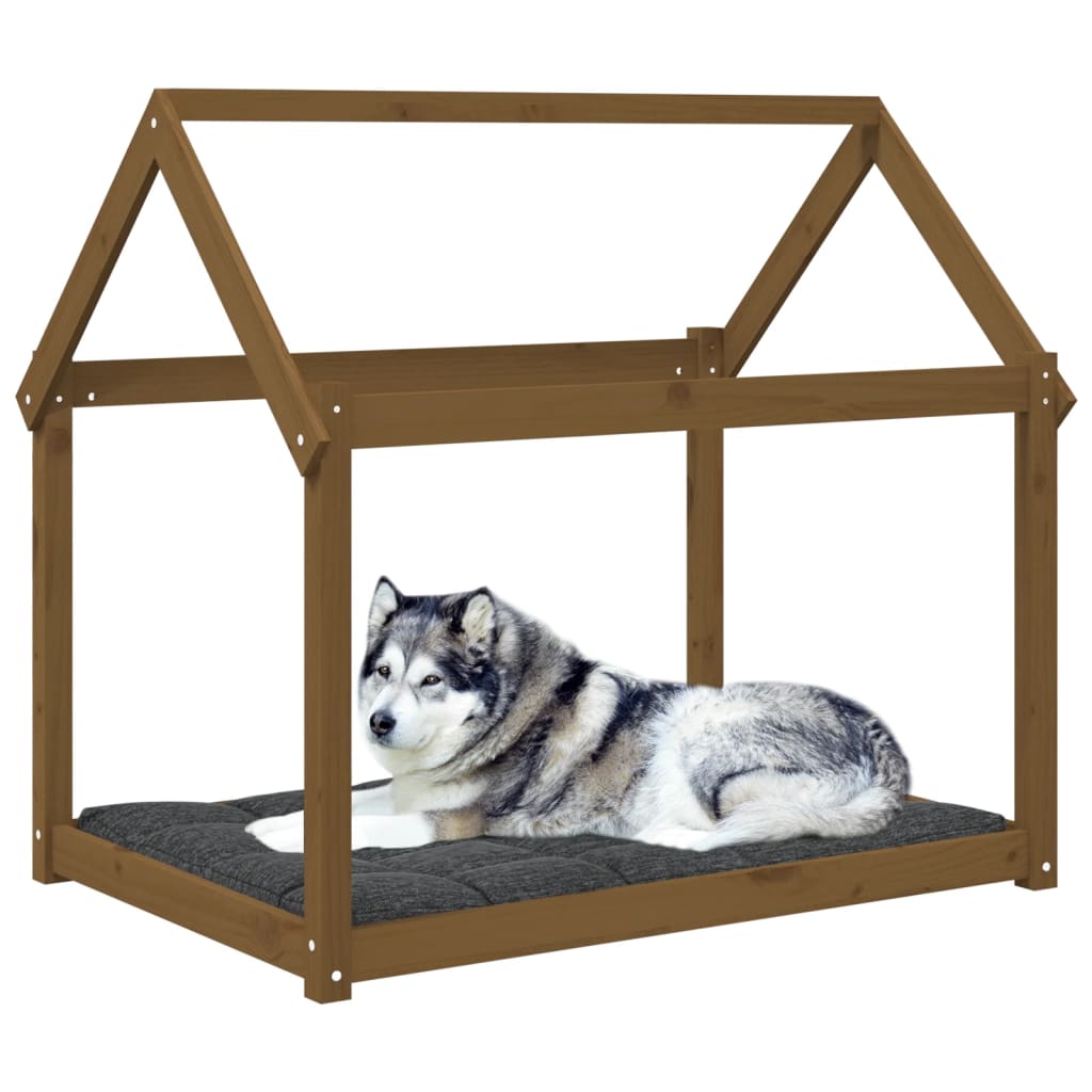 Dog Bed Honey Brown 111x80x100 cm Solid Wood Pine