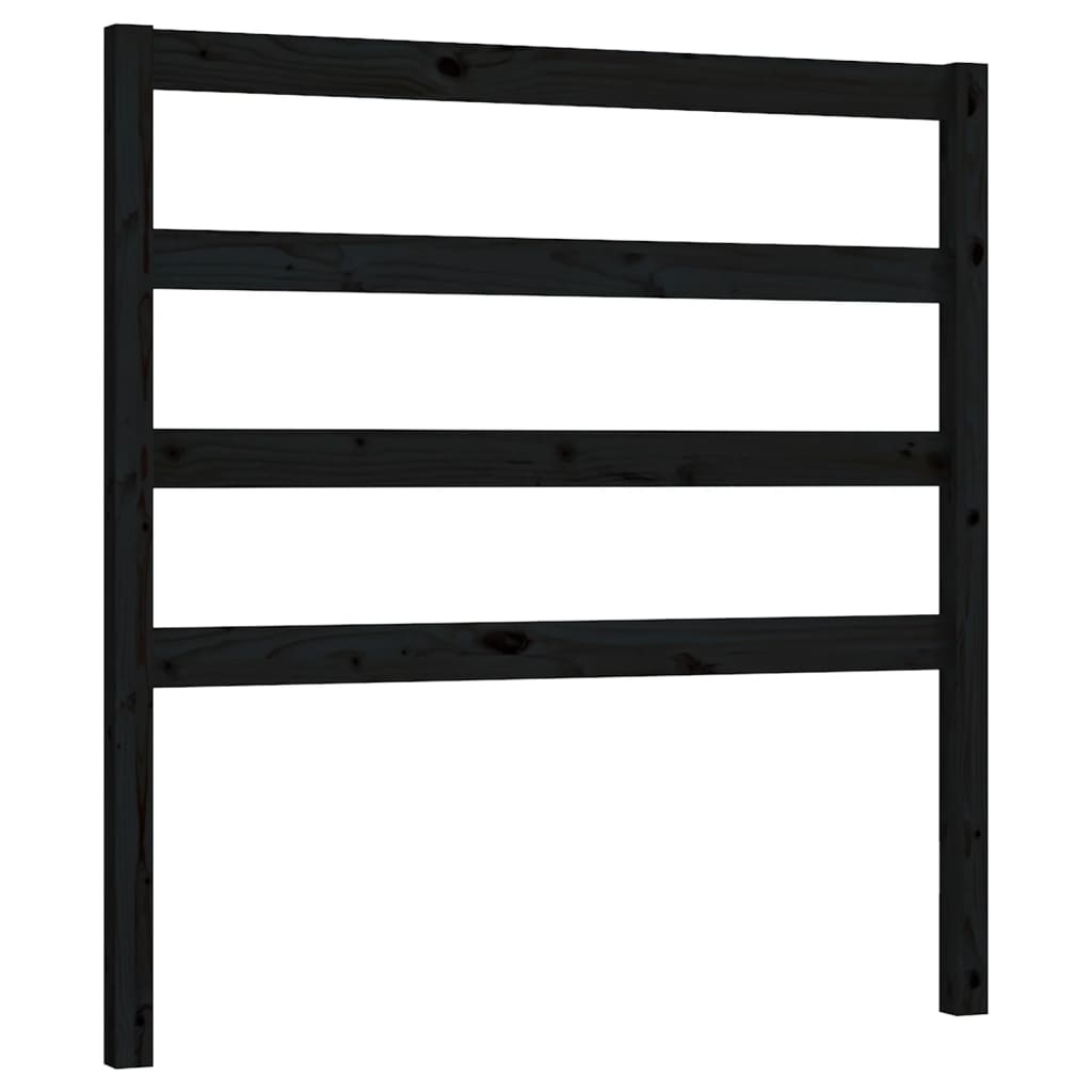 Bed Headboard Black 95x4x100 cm Solid Wood Pine