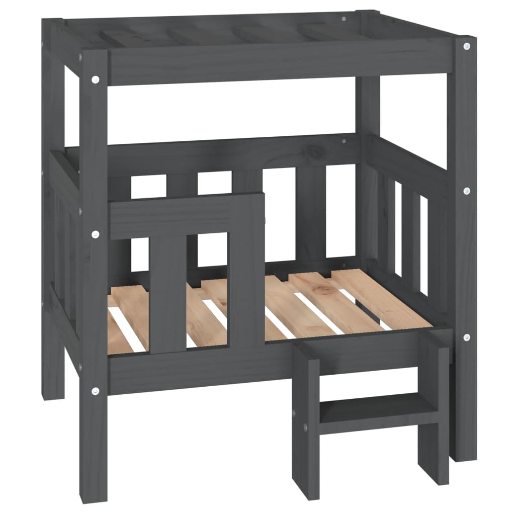 Dog Bed Grey 65.5x50.5x70 cm Solid Wood Pine