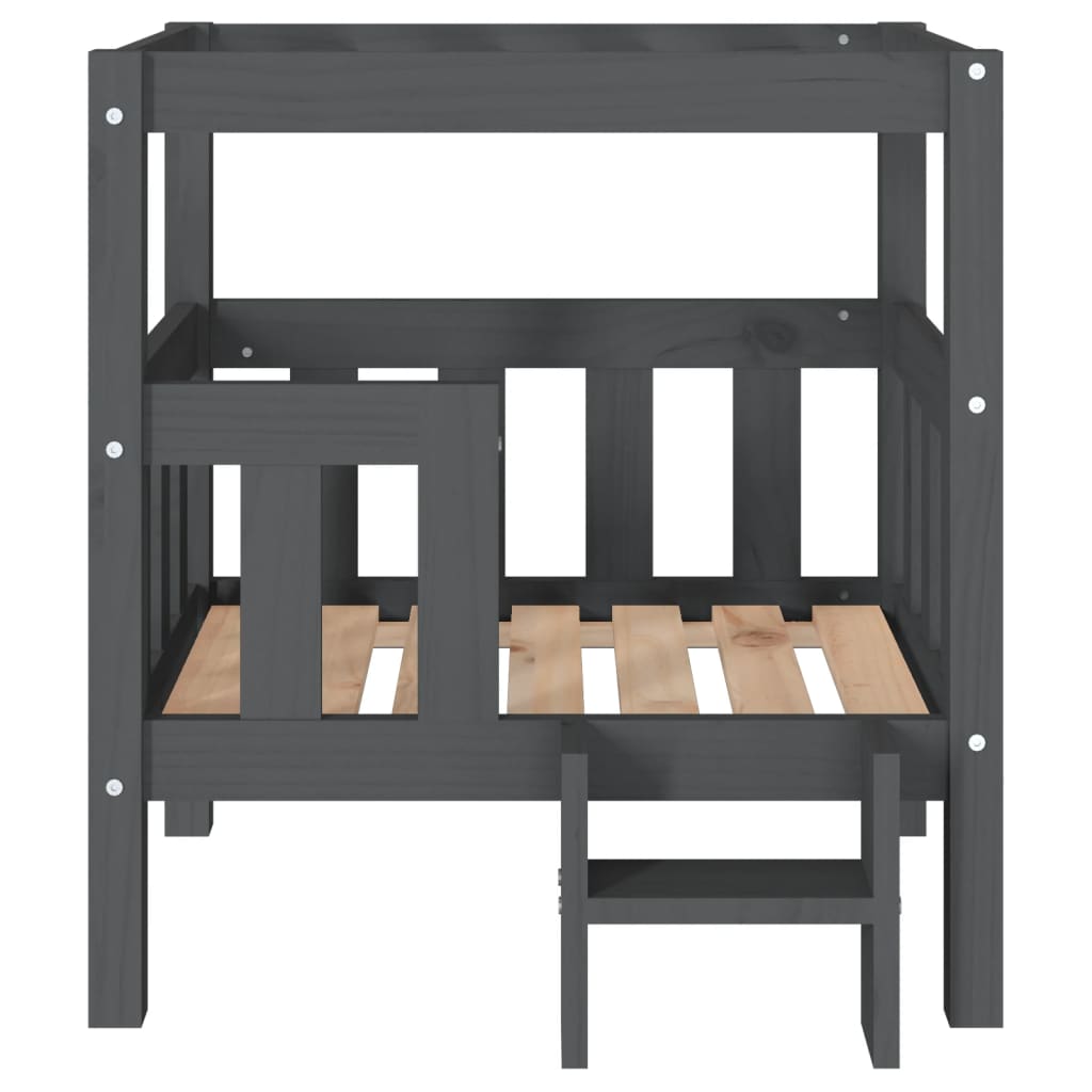 Dog Bed Grey 65.5x50.5x70 cm Solid Wood Pine