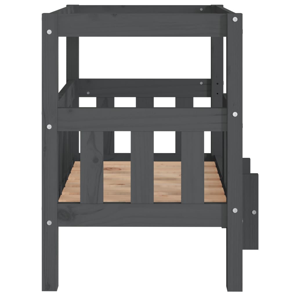Dog Bed Grey 65.5x50.5x70 cm Solid Wood Pine