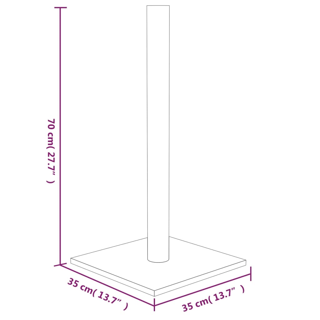 Cat Scratching Post Dark Grey 35x35x70 cm