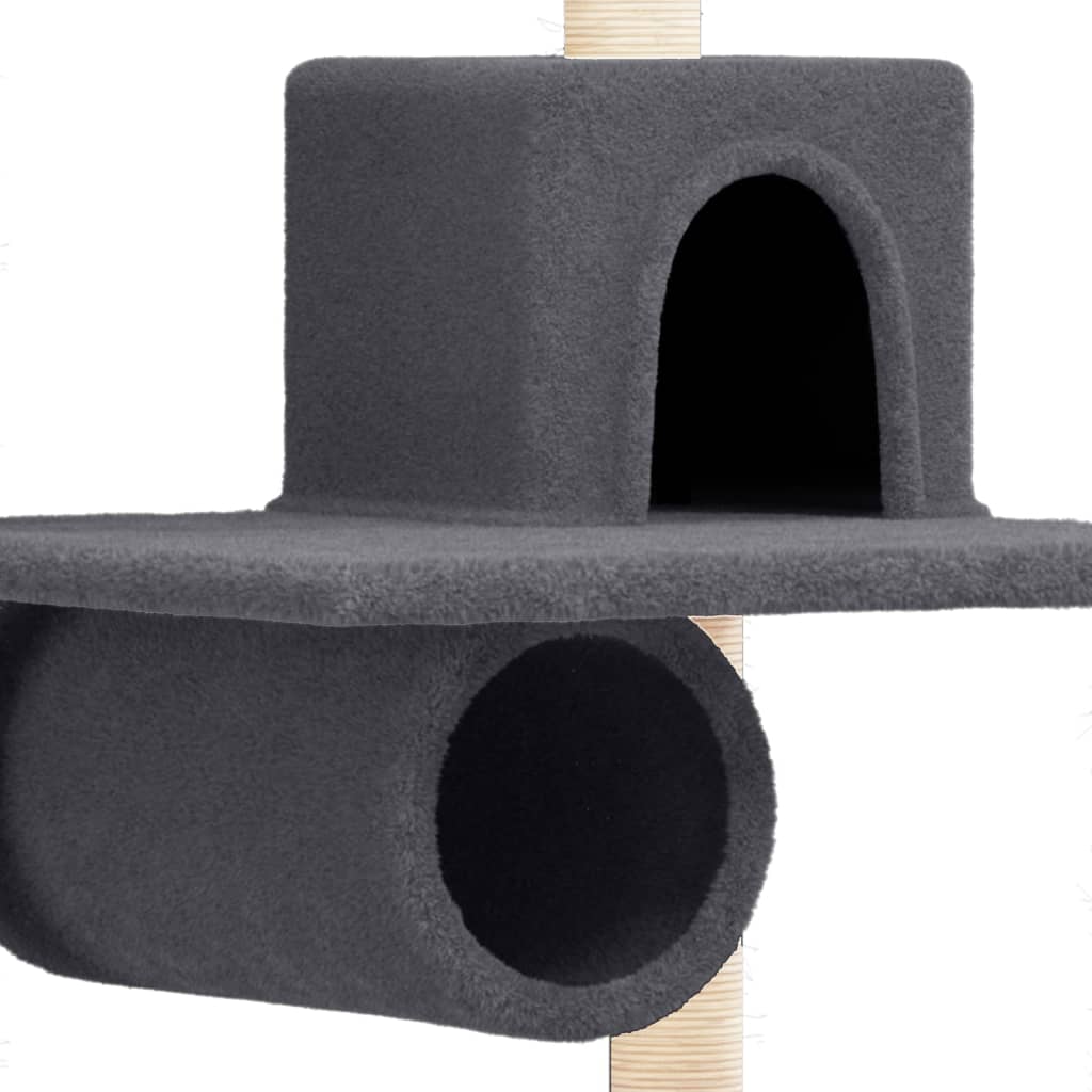 Cat Tree with Sisal Scratching Posts Dark Grey 168 cm