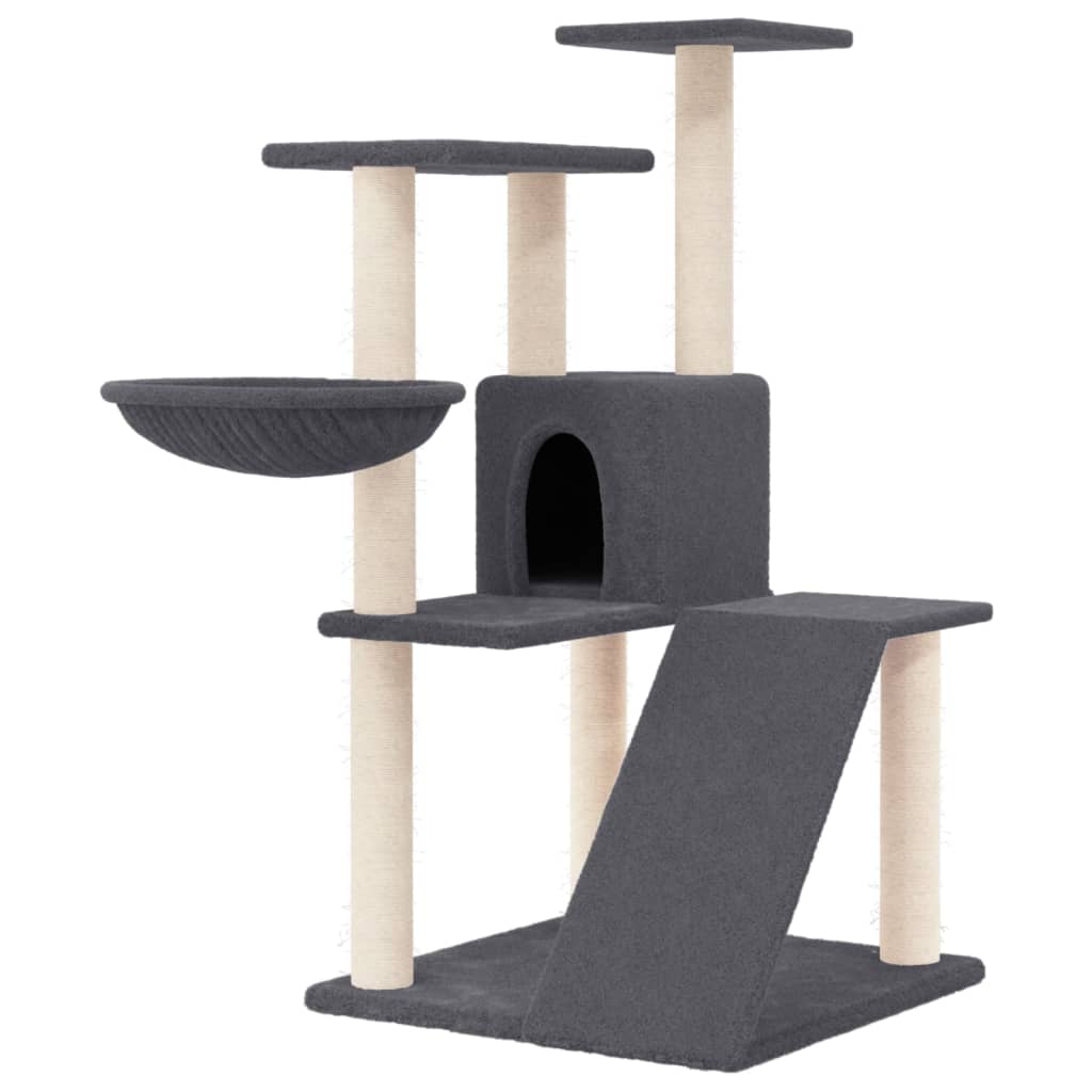 Cat Tree with Sisal Scratching Posts Dark Grey 94 cm