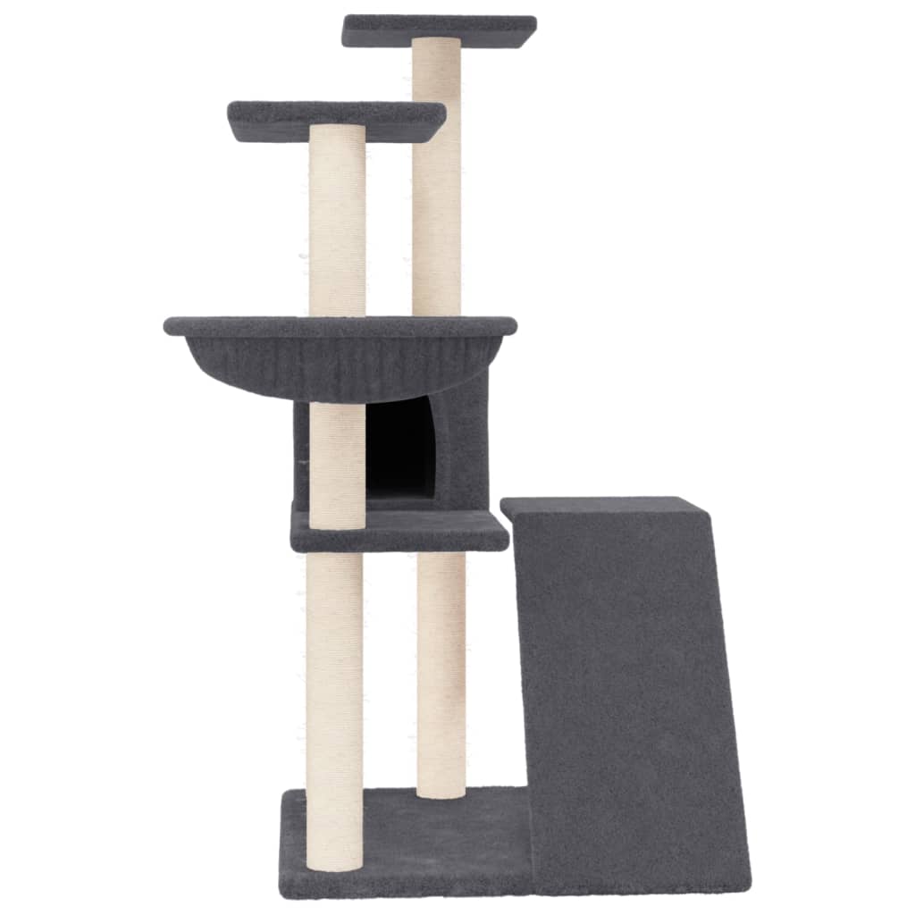 Cat Tree with Sisal Scratching Posts Dark Grey 94 cm