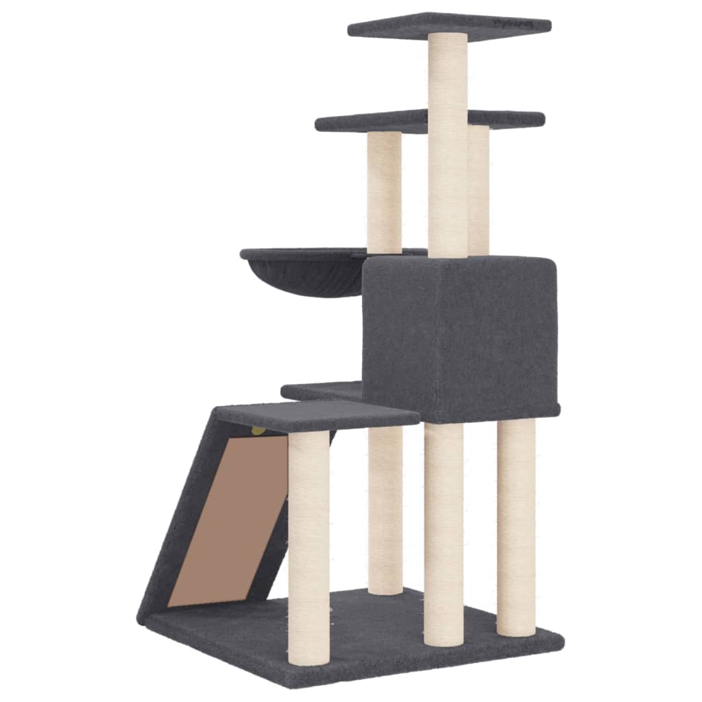 Cat Tree with Sisal Scratching Posts Dark Grey 94 cm