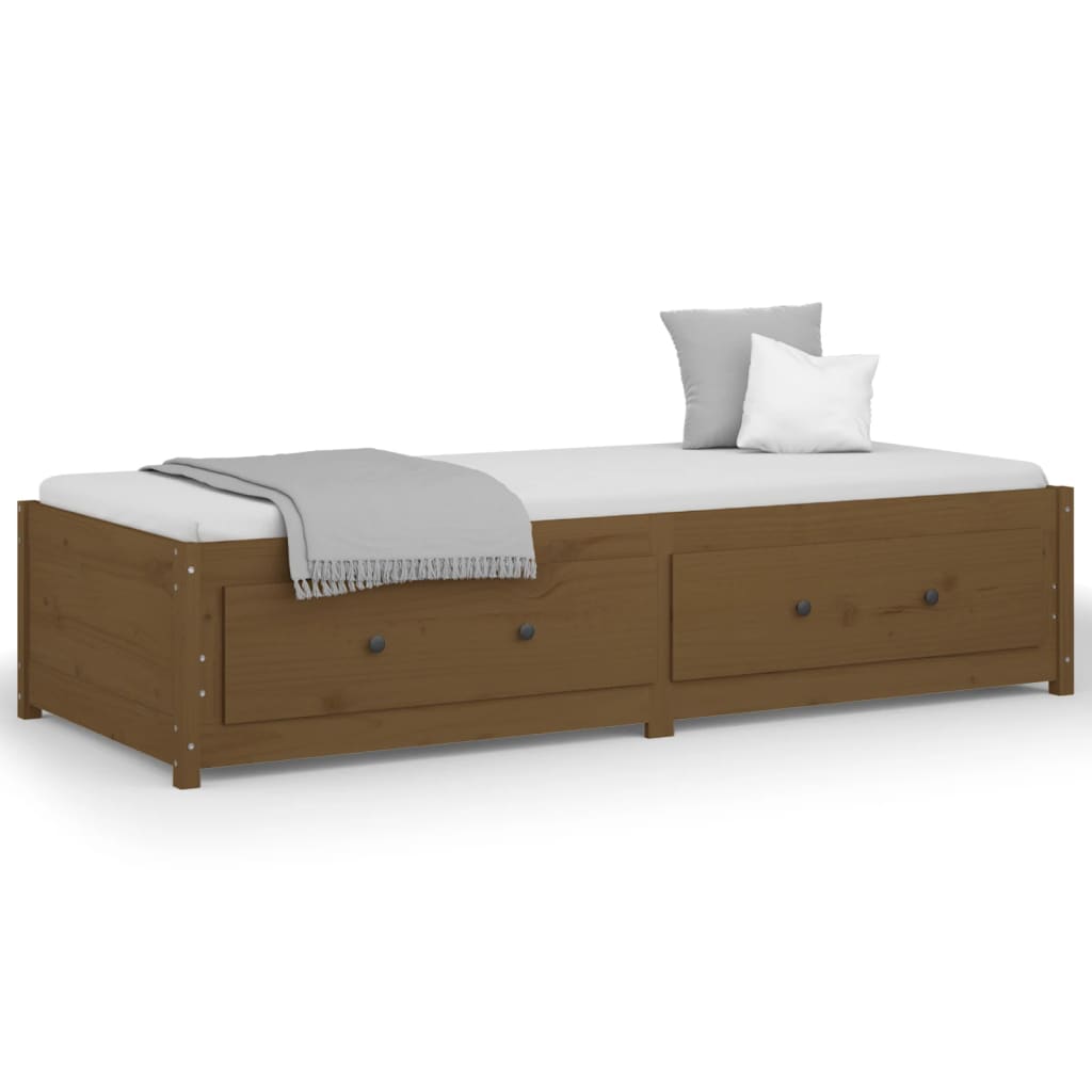 Day Bed without Mattress Honey Brown 90x190 cm Single Solid Wood Pine