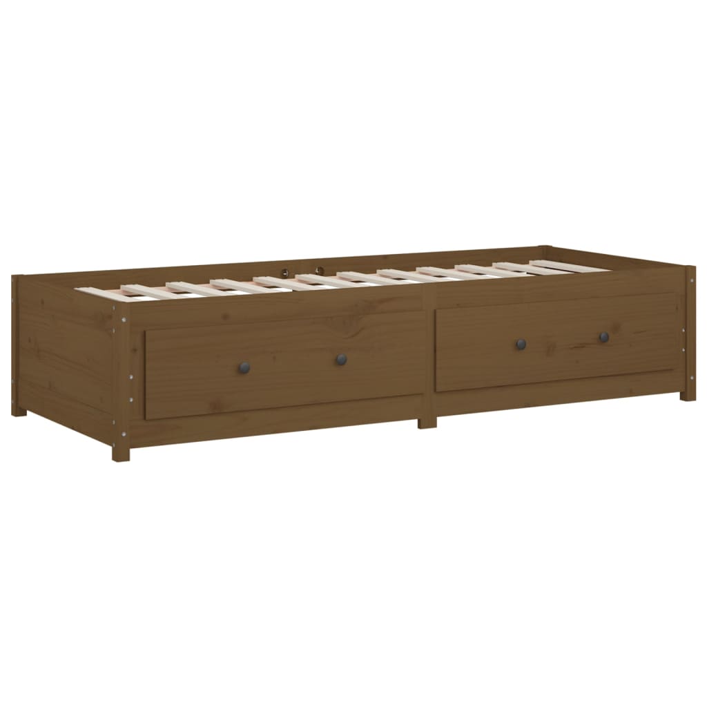 Day Bed without Mattress Honey Brown 90x190 cm Single Solid Wood Pine
