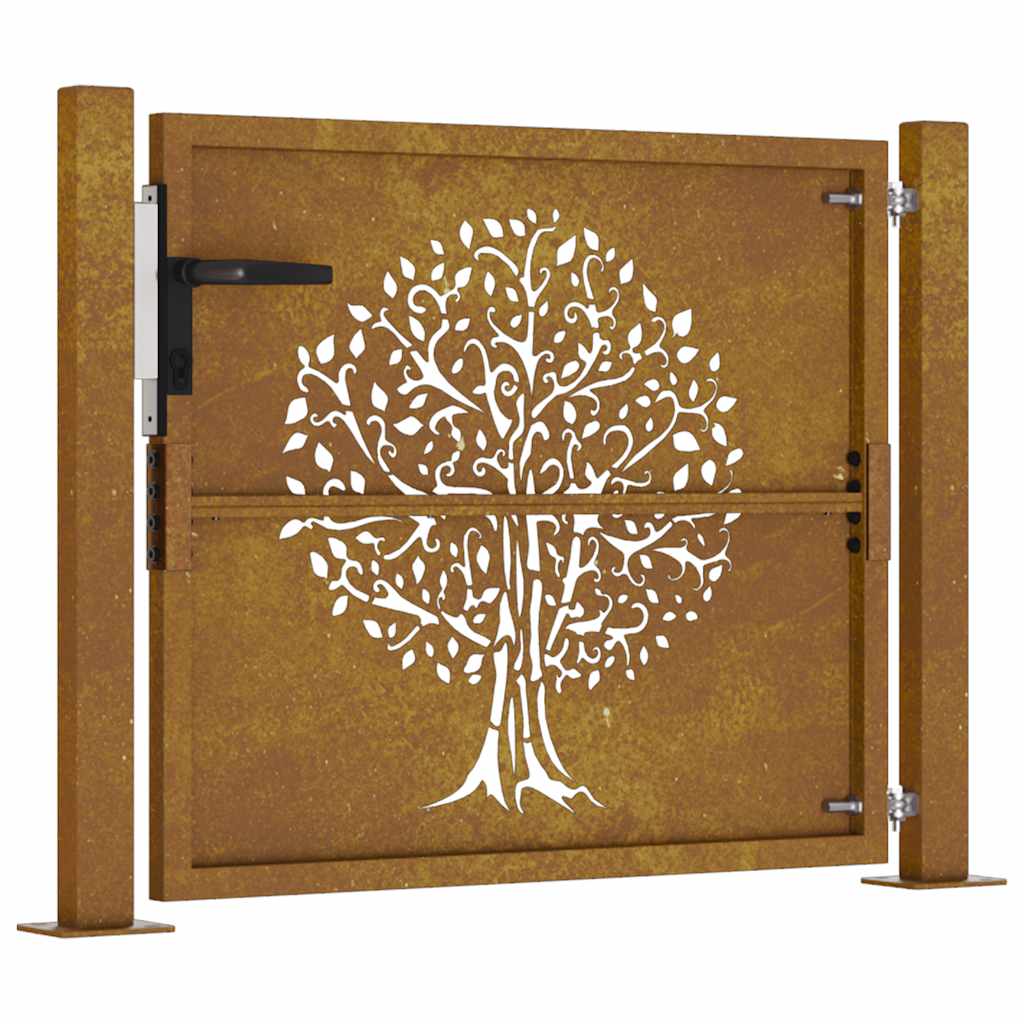 Garden Gate 105x80 cm Corten Steel Tree Design