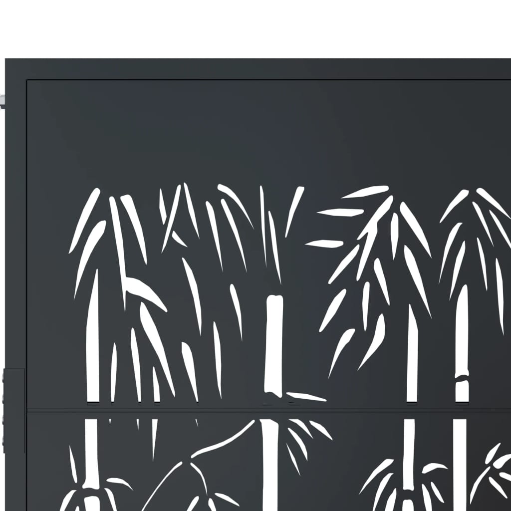 Garden Gate Anthracite 105x80 cm Steel Bamboo Design