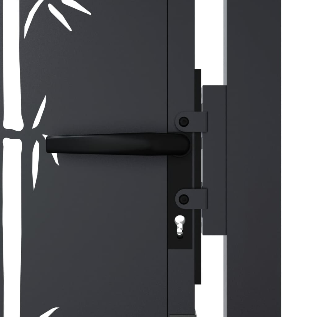 Garden Gate Anthracite 105x80 cm Steel Bamboo Design