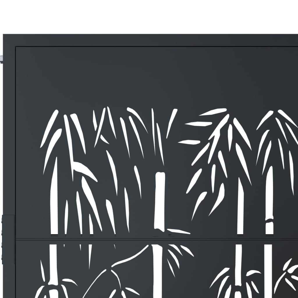 Garden Gate Anthracite 105x130 cm Steel Bamboo Design