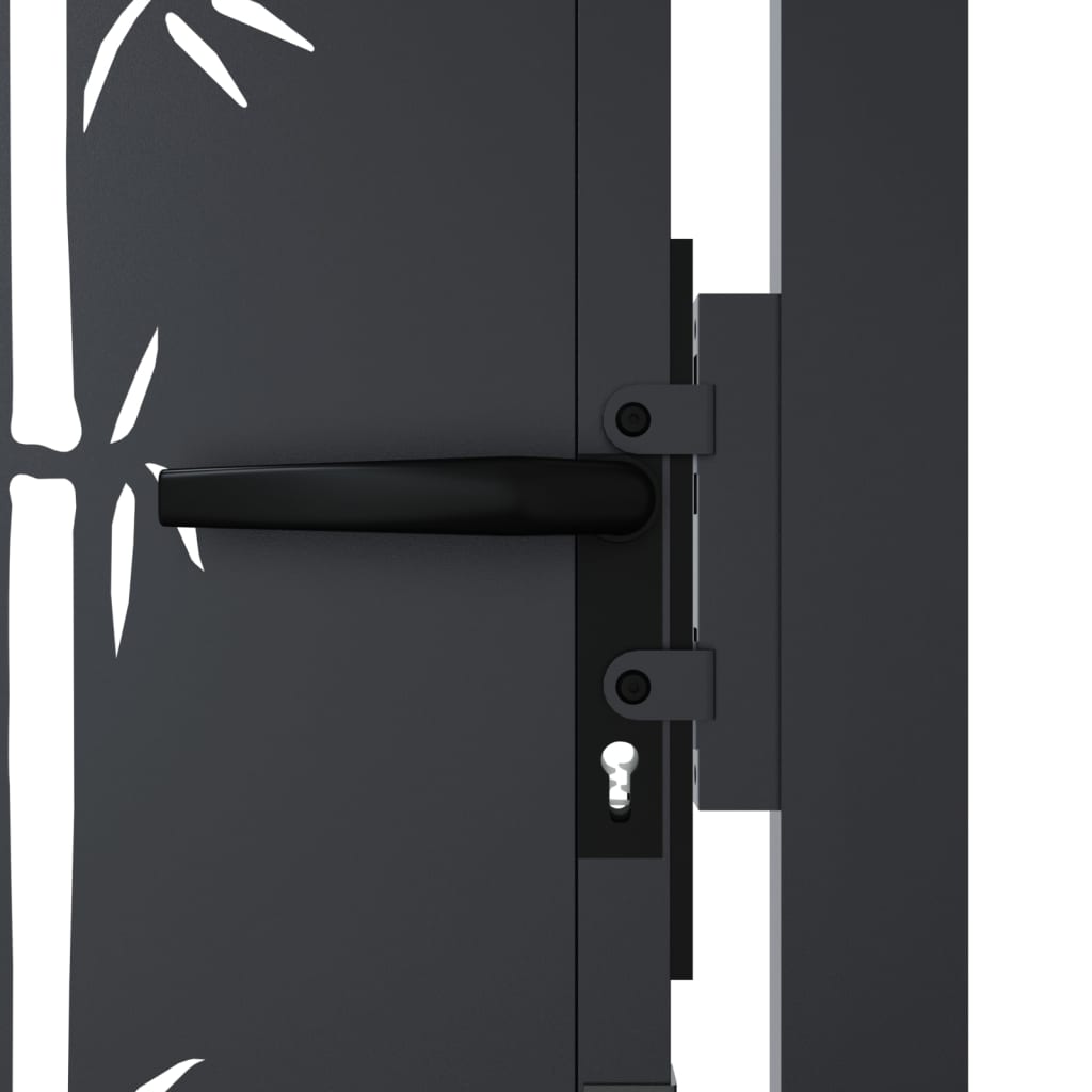 Garden Gate Anthracite 105x130 cm Steel Bamboo Design