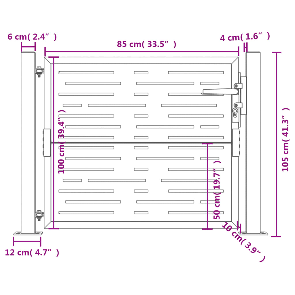 Garden Gate Anthracite 105x105 cm Steel Square Design