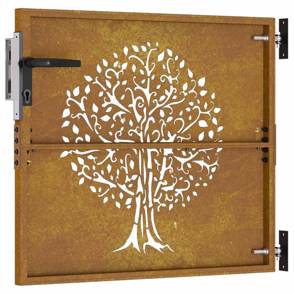 Garden Gate 85x75 cm Corten Steel Tree Design