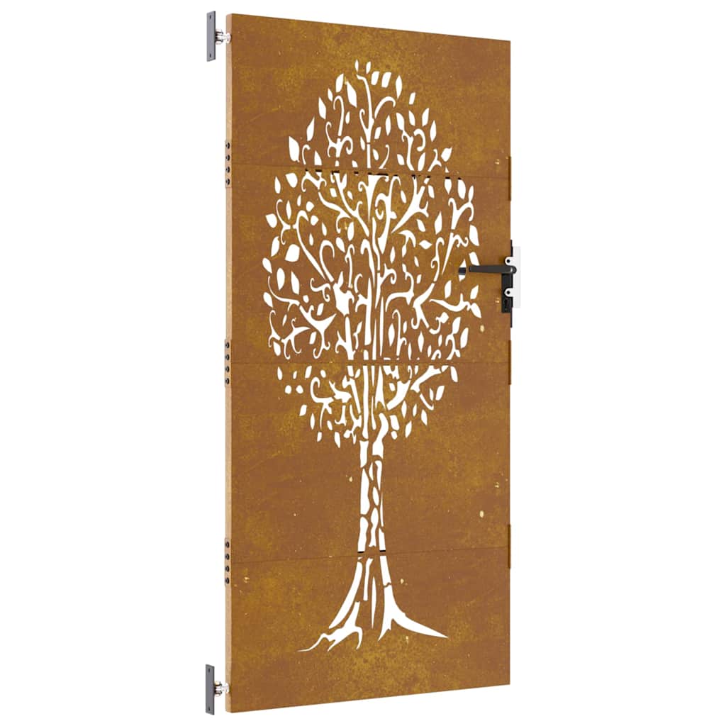 Garden Gate 85x200 cm Corten Steel Tree Design