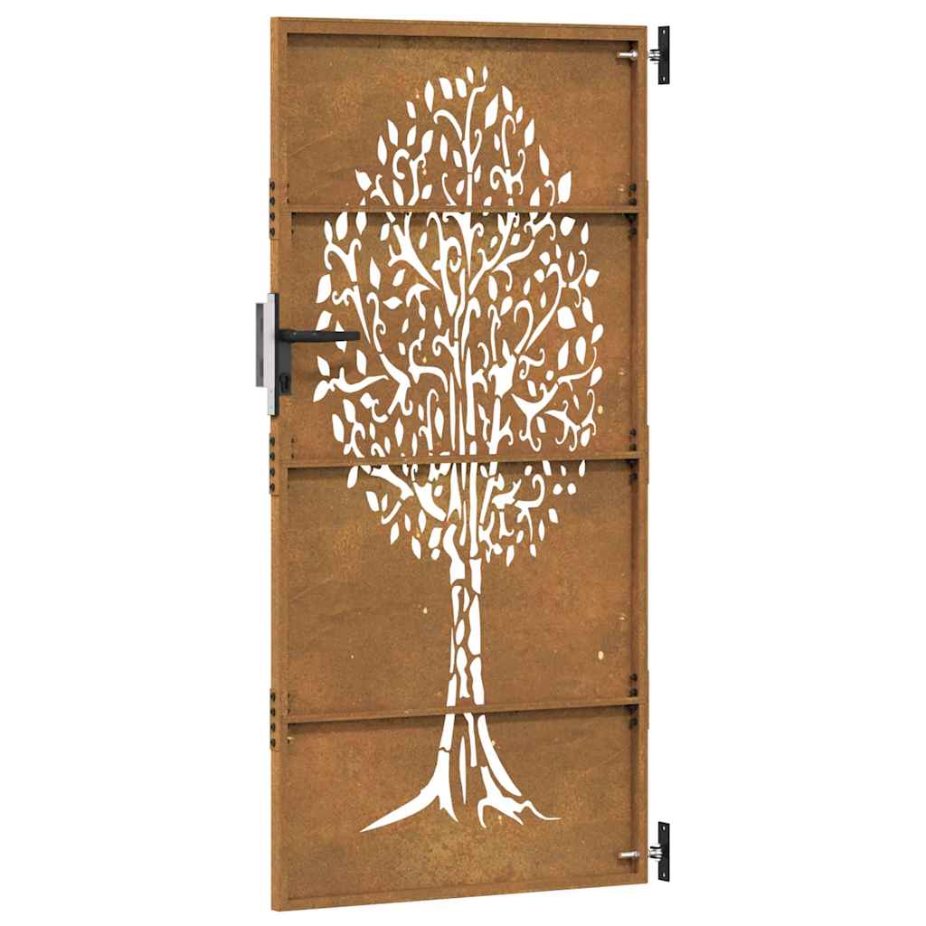 Garden Gate 85x200 cm Corten Steel Tree Design