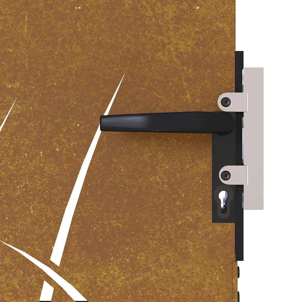 Garden Gate 85x75 cm Corten Steel Grass Design