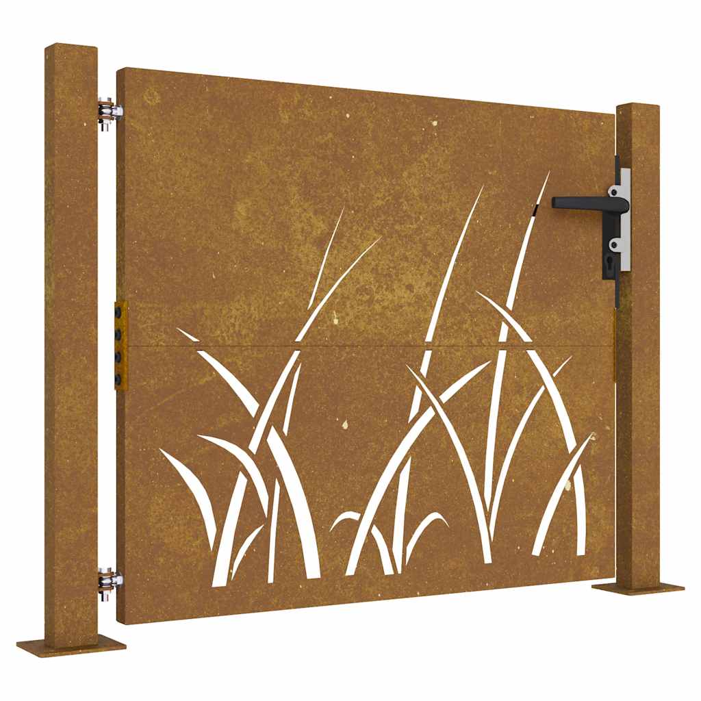 Garden Gate 105x105 cm Corten Steel Grass Design