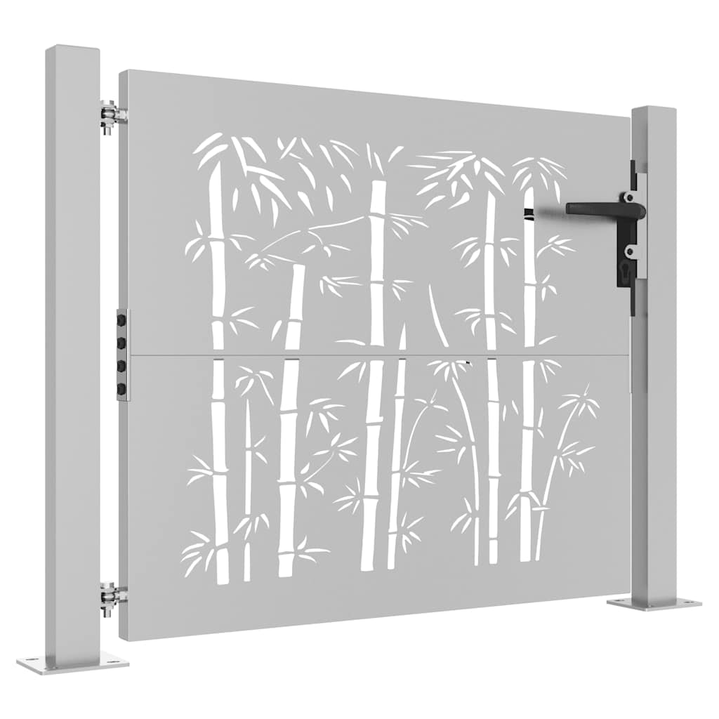 Garden Gate 105x105 cm Corten Steel Bamboo Design