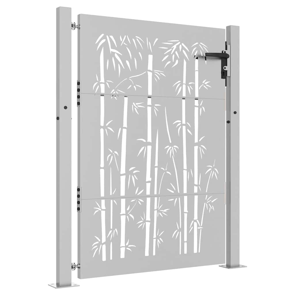 Garden Gate 105x130 cm Corten Steel Bamboo Design