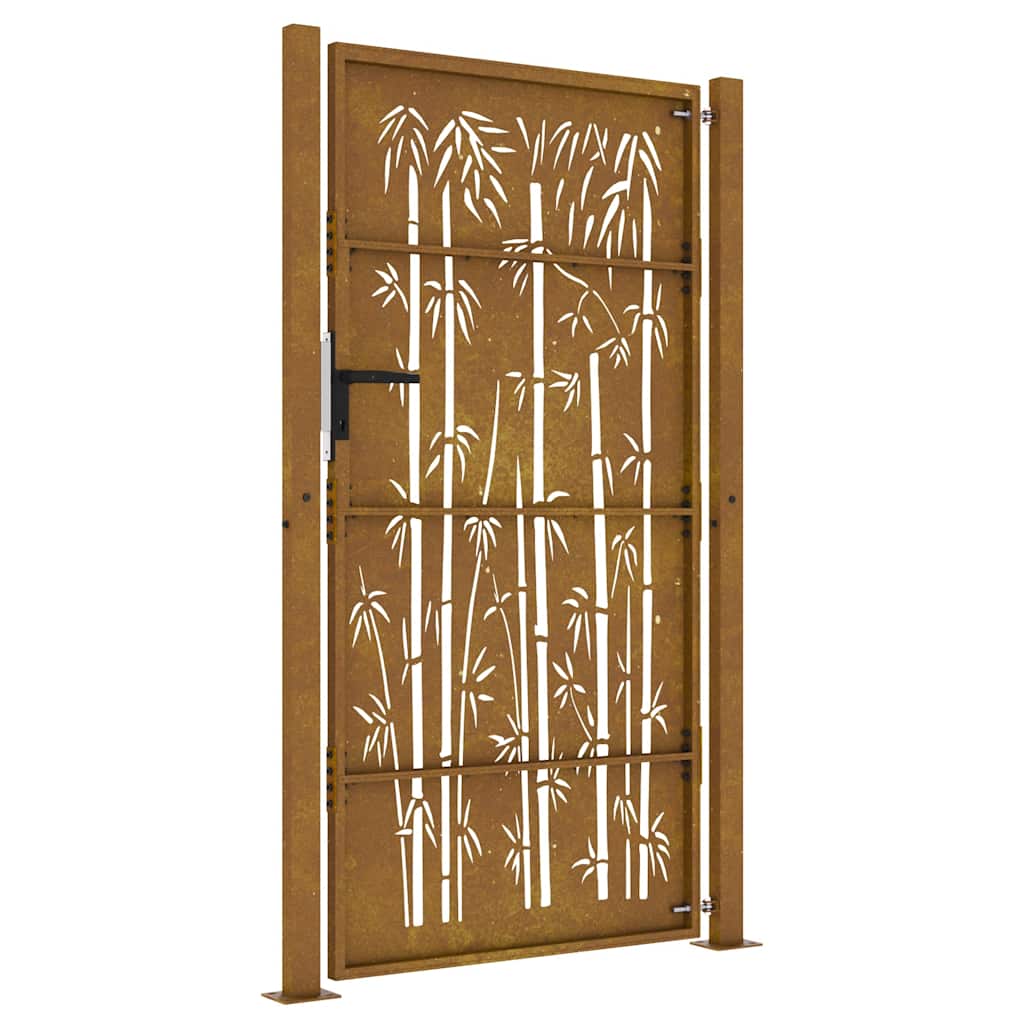 Garden Gate 105x205 cm Corten Steel Bamboo Design
