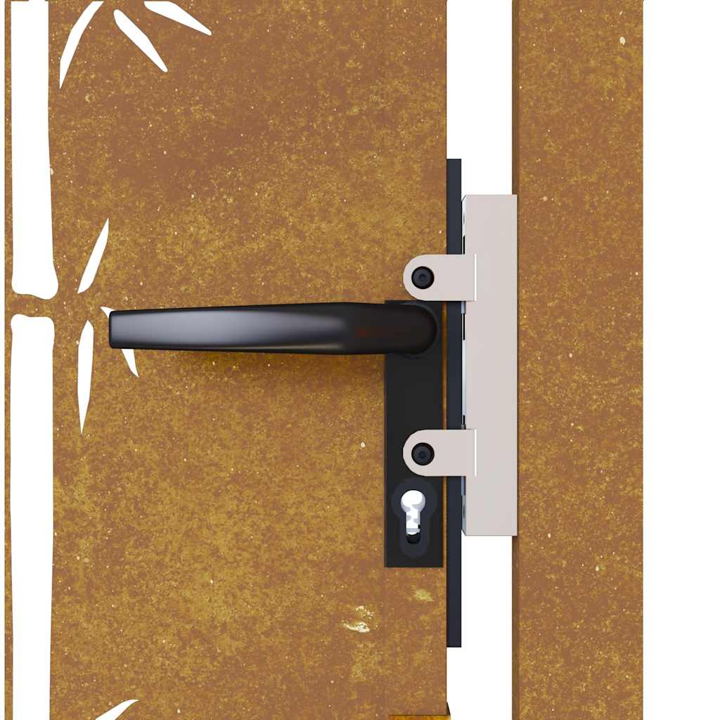 Garden Gate 105x205 cm Corten Steel Bamboo Design