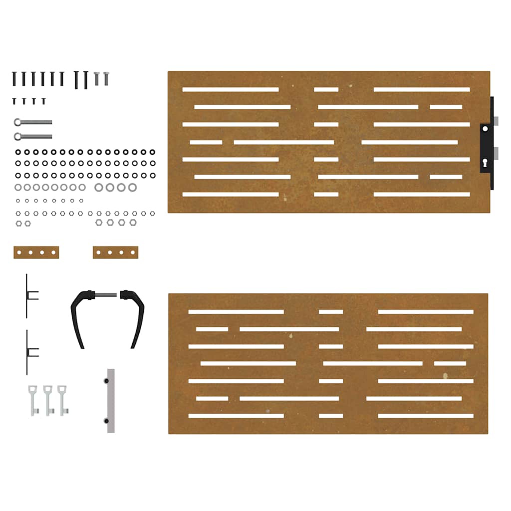 Garden Gate 85x100 cm Corten Steel Square Design