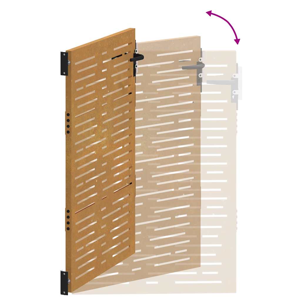 Garden Gate 85x125 cm Corten Steel Square Design