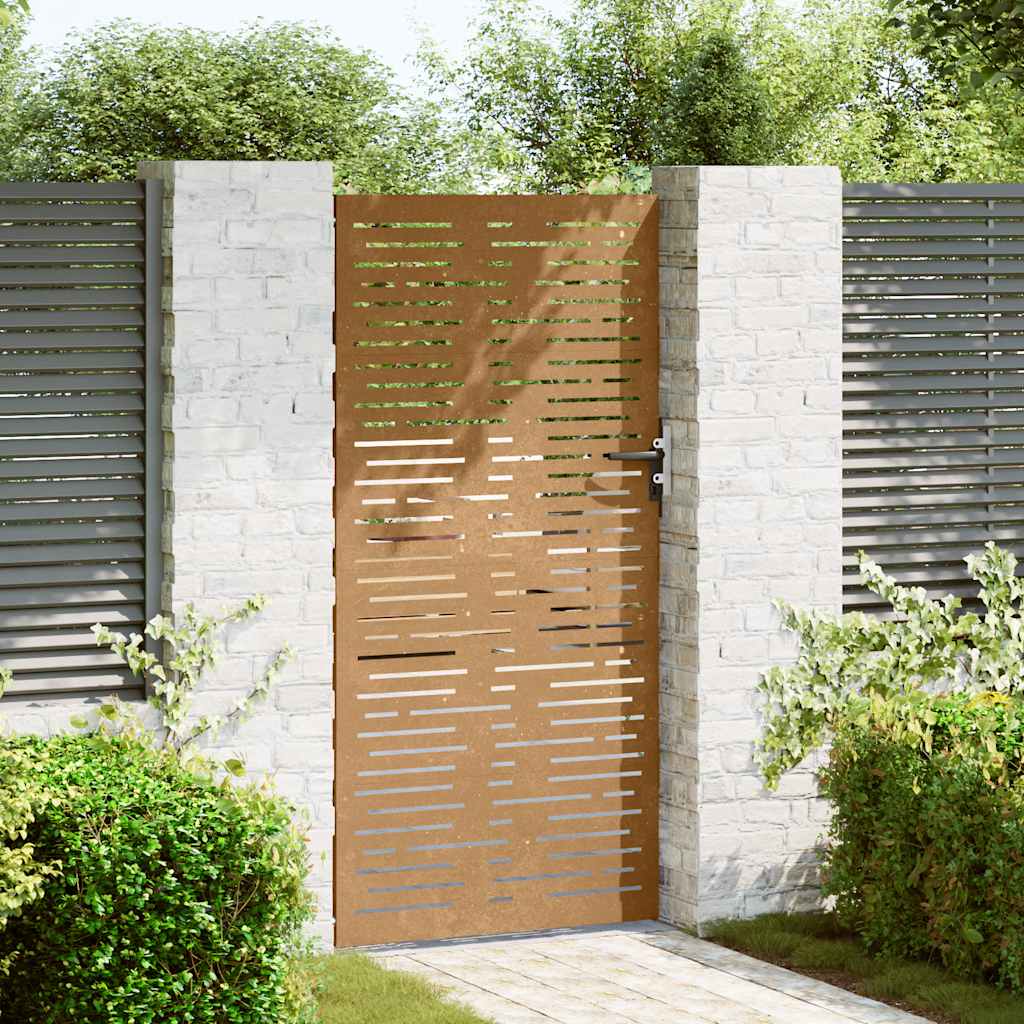 Garden Gate 85x175 cm Corten Steel Square Design