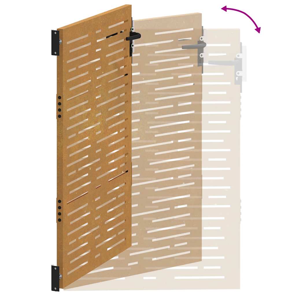 Garden Gate 105x130 cm Corten Steel Square Design