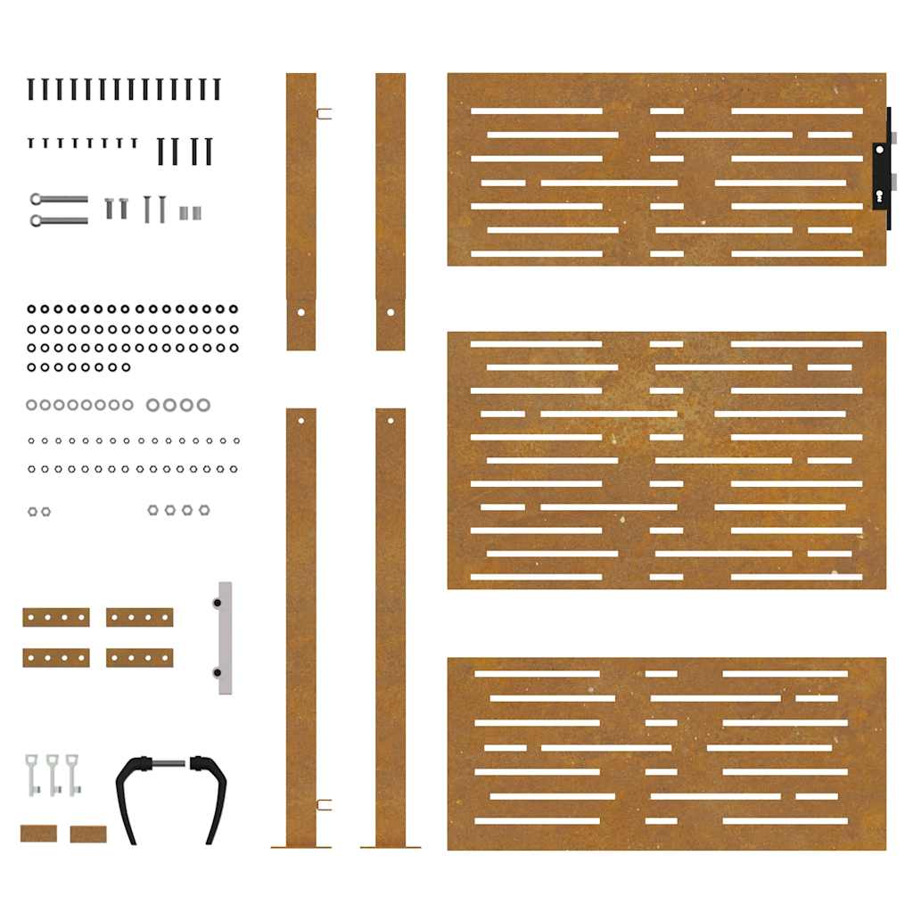 Garden Gate 105x130 cm Corten Steel Square Design