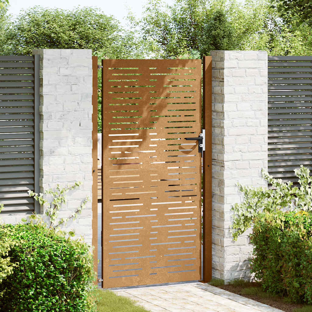 Garden Gate 105x205 cm Corten Steel Square Design